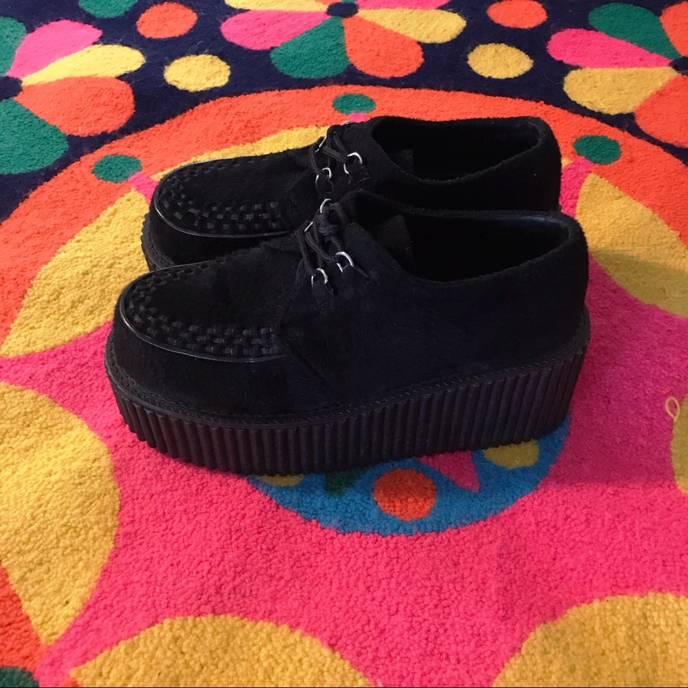 Demonia Faux Fur Platform Creepers